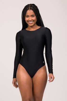 Imagem do Produto Body Maiô Decote Costas Manga Longa Preto