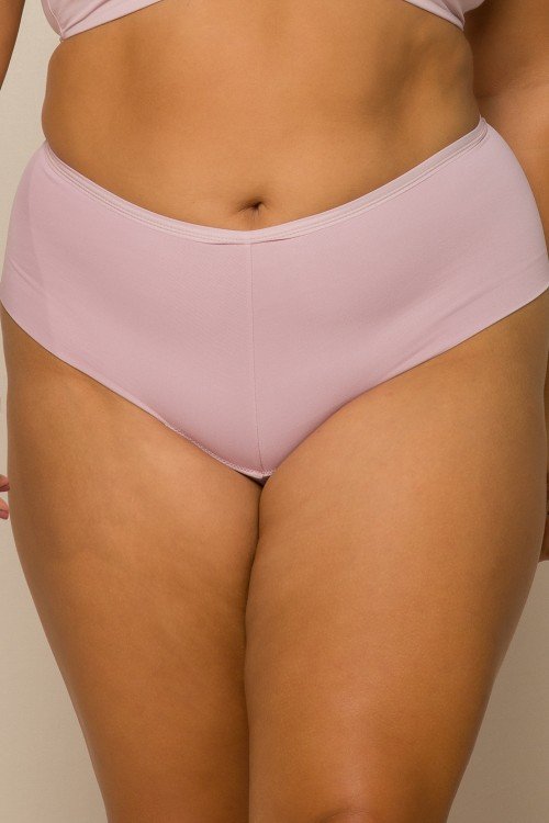 Calcinha com Reforço na Cintura Microfibra Plus Rosa Claro