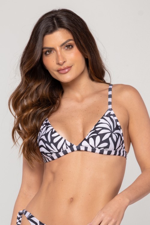 Top Biquini Triângulo Estampa Orgânico