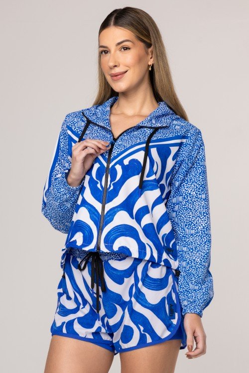 Casaco Corta Vento Estampa Wave