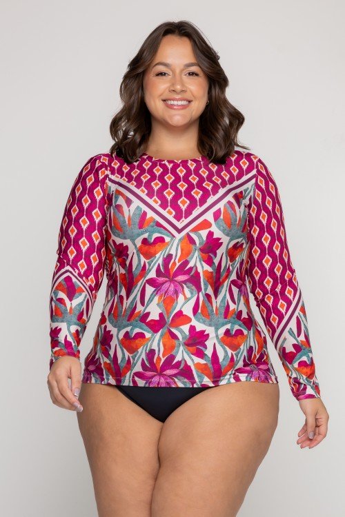 Blusa com Proteção UV50+ Estampa Flower