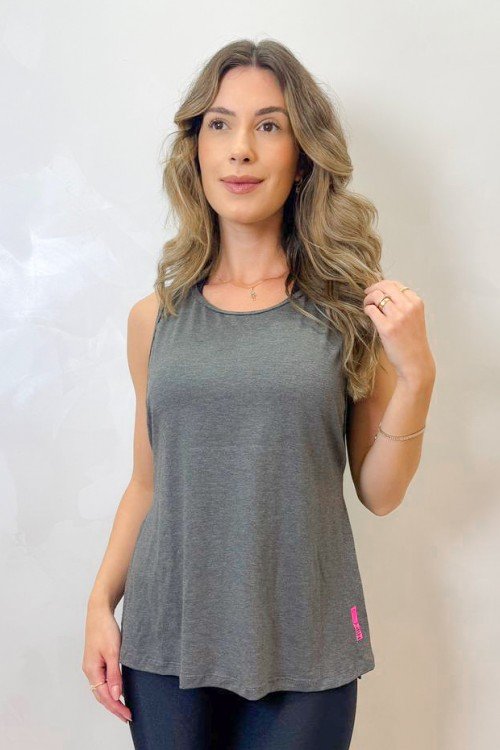 Camiseta Regata Viscose Cinza Escuro