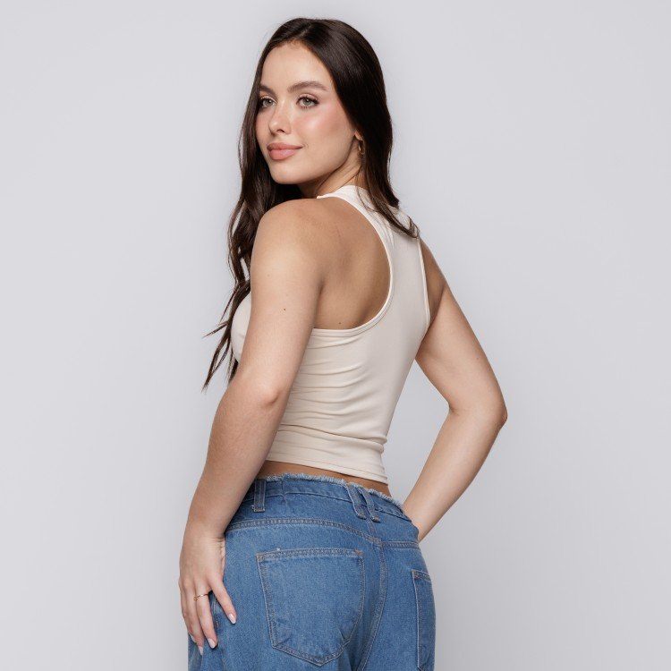 Blusa Decote Assimétrico Off White