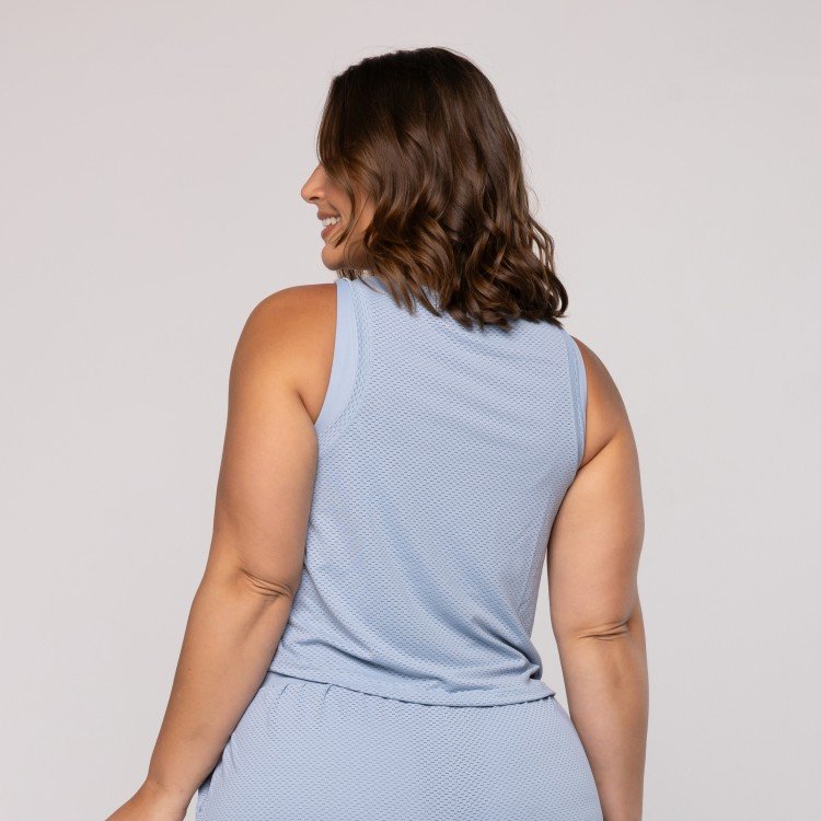 Regata Cropped Básica Azul Claro