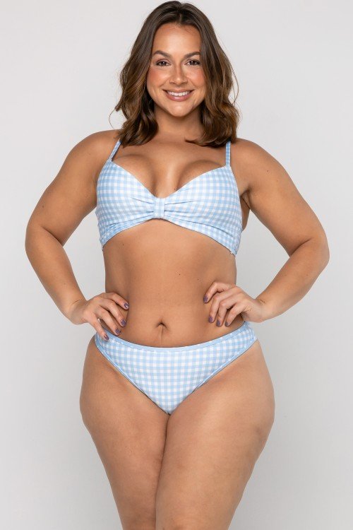 CALCINHA BÁSICA BUMBUM DUPLO XADREZ AZUL