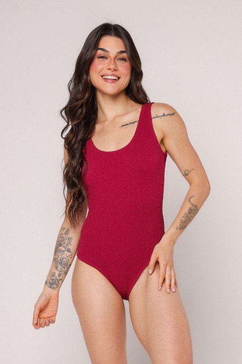 Body Maiô Texturizado Fucsia