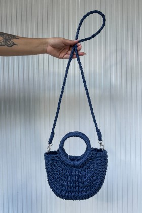 Bolsa Meia Lua Pequena Azul Marinho