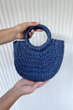 Bolsa Meia Lua Pequena Azul Marinho