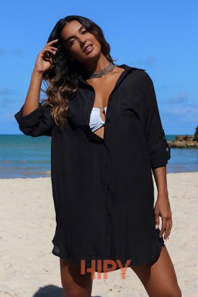 Saída de praia Chemise Preto