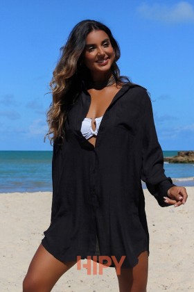 Saída de praia Chemise Preto