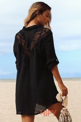 Saída de praia Chemise Preto