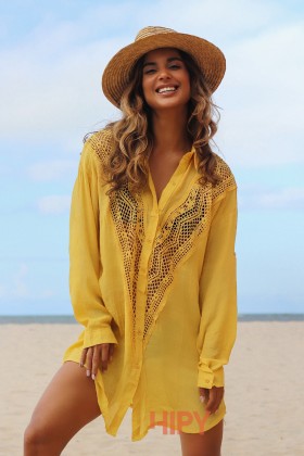 Sáida de praia Chemise Amarelo