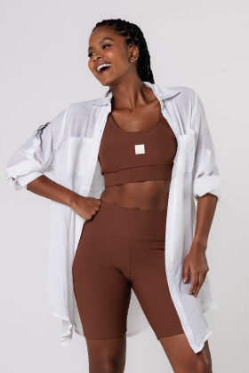 Top Fitness Básico Comfy Marrom