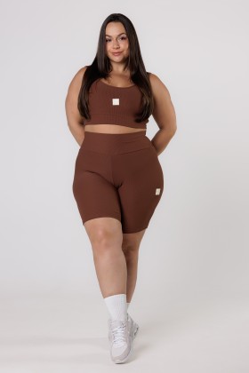 Top Fitness Básico Comfy Marrom