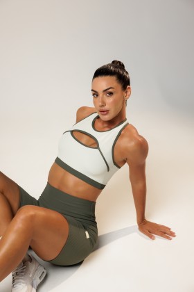 Top Fitness Vazado Comfy Verde Escuro