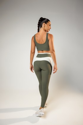 Calça Legging Recorte Comfy Verde Escuro