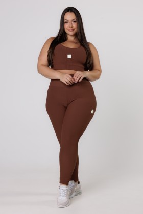 Calça Legging Básica Comfy Marrom