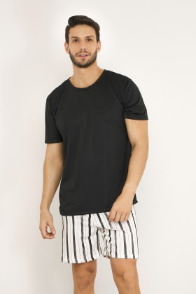 Pijama Masculino Curto Preto