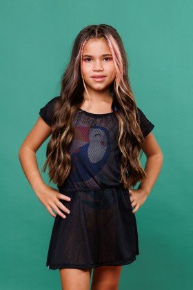 Vestido Pareô Infantil Preto